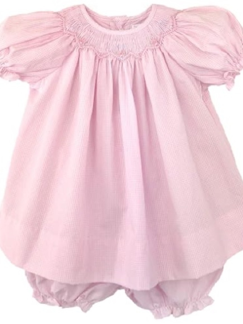 Petit Ami Pink Baby Dress with Smocking